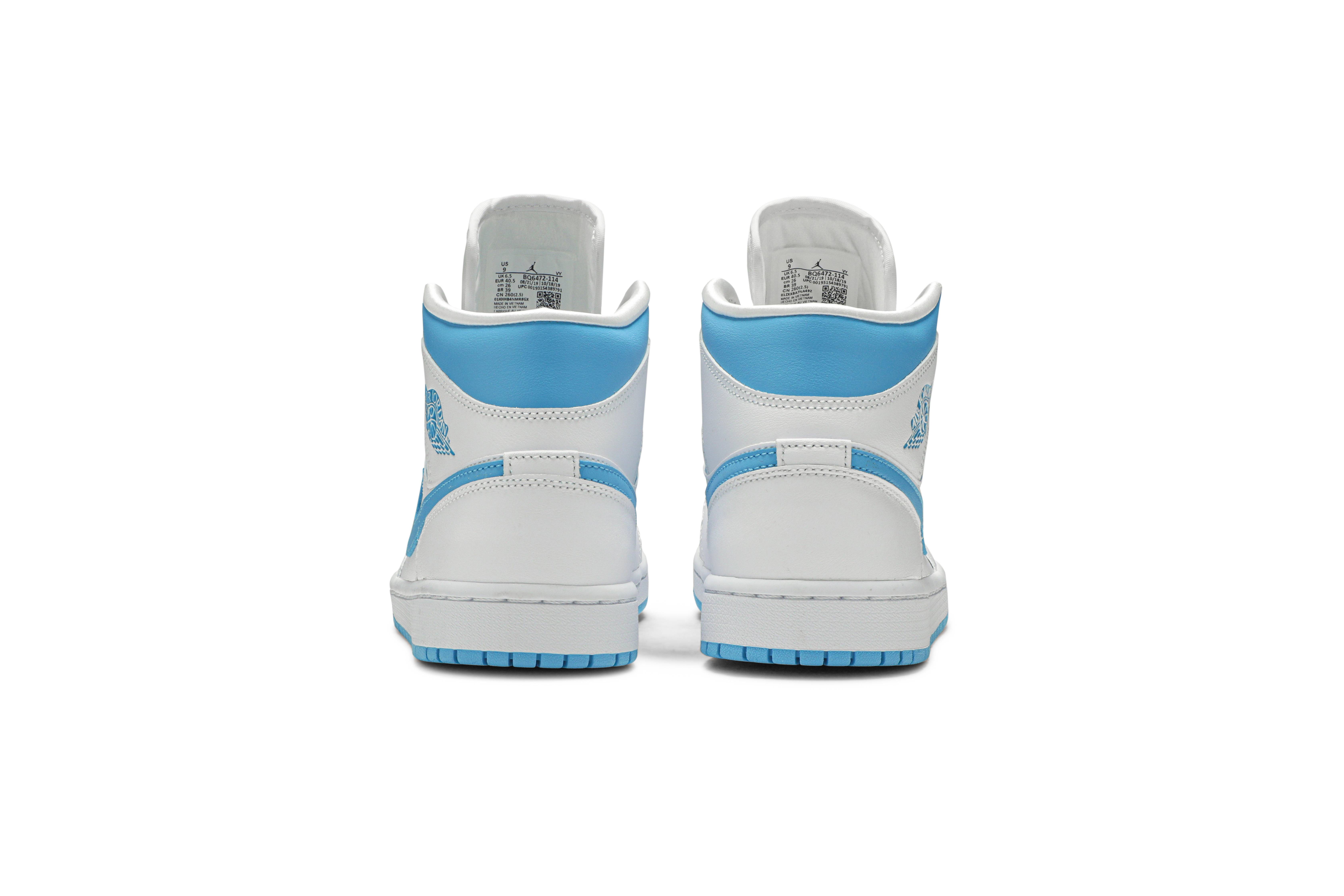 (Women) Air Jordan 1 Mid ‘UNC’ BQ6472-114