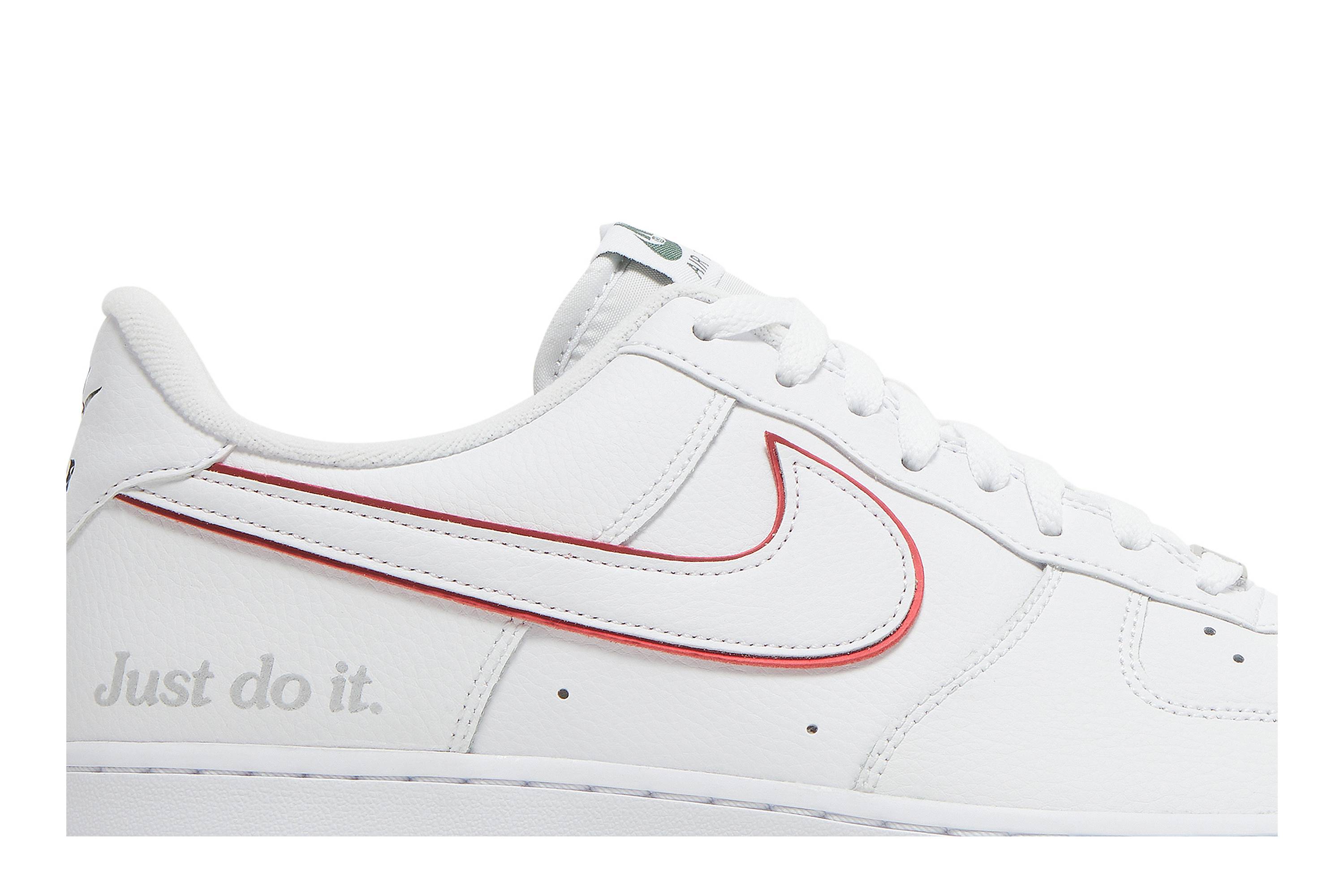 Nike Air Force 1 Low ‘Just Do It White Noble Green Metallic Silver University Red’ DQ0791-100